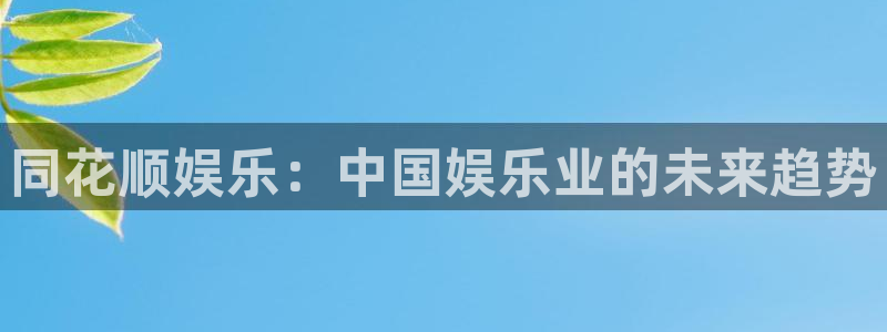 盛煌平台.com：同花顺娱乐：中国娱乐业的未来趋势